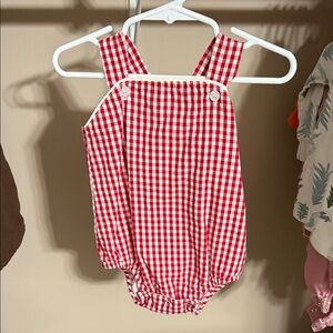 TC Red and White Gingham Kids Bodysuit